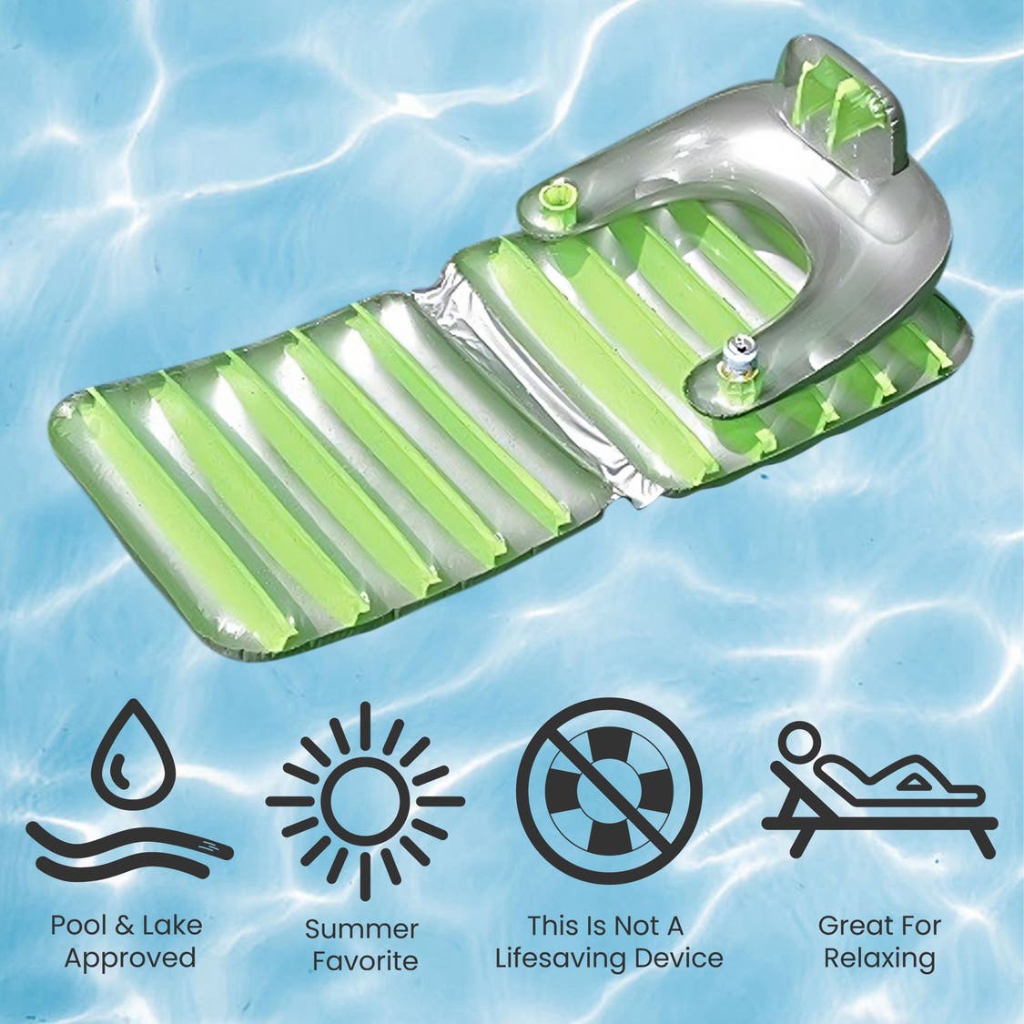 Pool Central Inflatable Swimming Pool Folding Lounge Chair Float