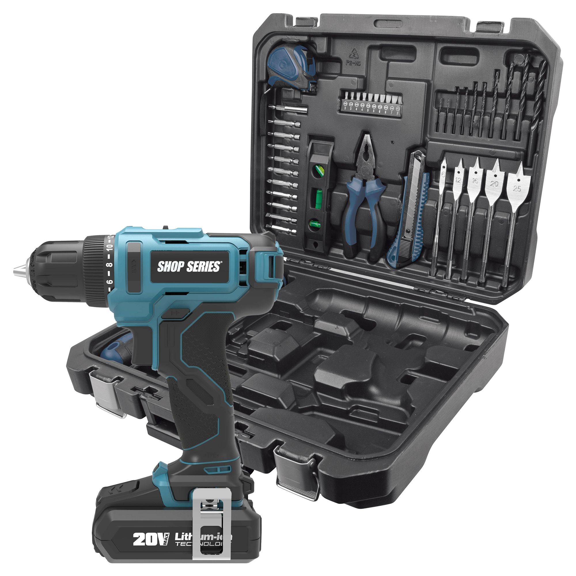 ShopSeries20VMAXCordlessDrill/Driverand42-PieceProjectKit