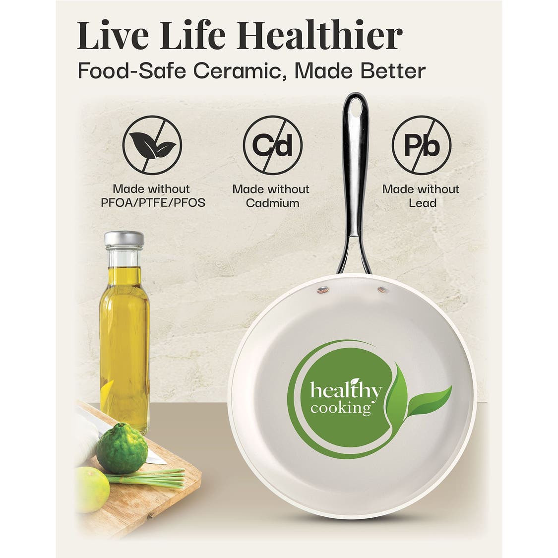 Gotham Steel Natural Collection 12-Pc. Ceramic Cookware Set
