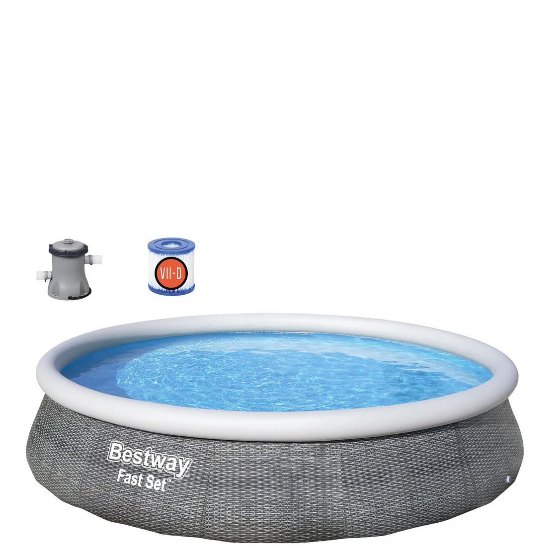 Bestway 13' x 33" Grey Rattan-Print Fast Set Pool