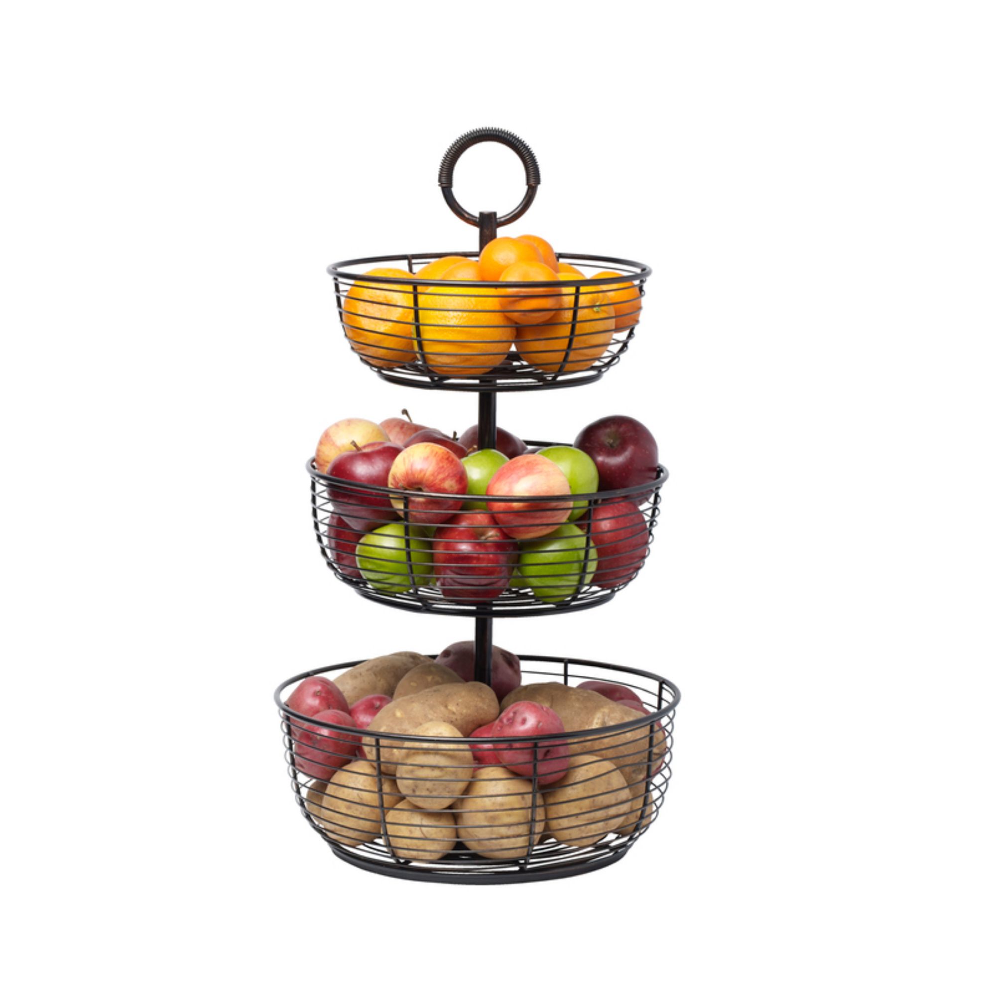 Gourmet Basics by Mikasa 3-Tier Round Wrap Basket - Thumbnail 2