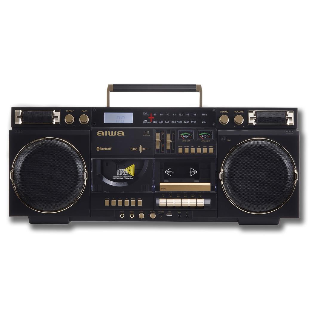 Aiwa Bluetooth Retro Boombox with Cassette and CD Player