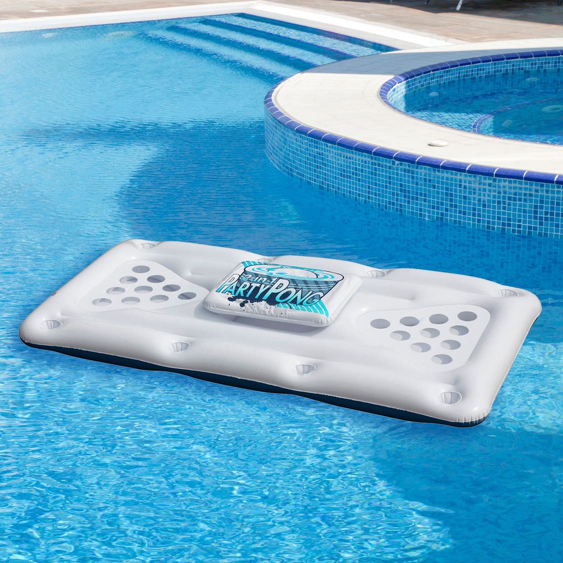 Northlight Floating Swimming Pool Pong Game with Built In Cooler