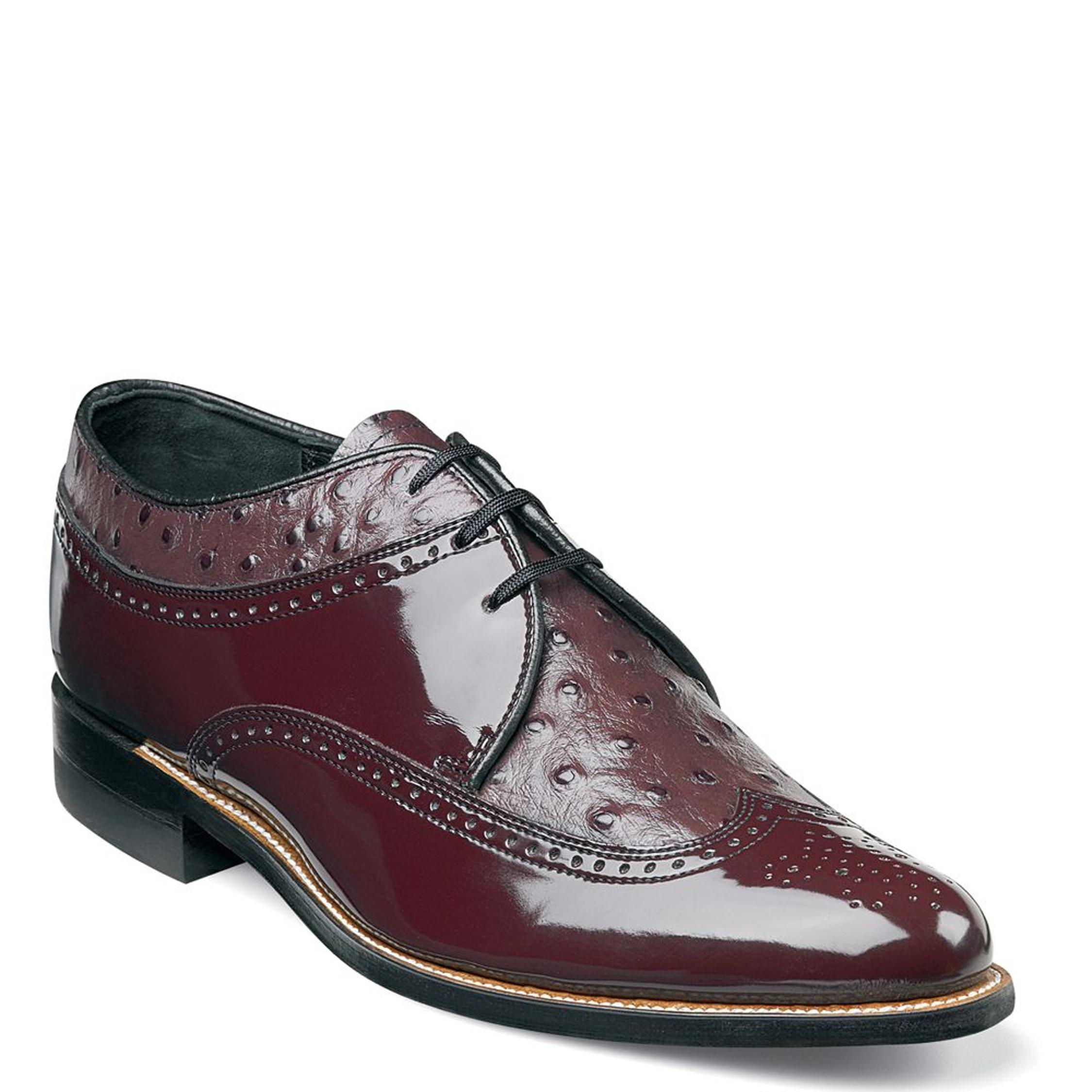Stacy Baldwin Patent Leather Men\'s Red and White Two-Tone Wingtip Dress Shoes 12 Vintage  main image 2