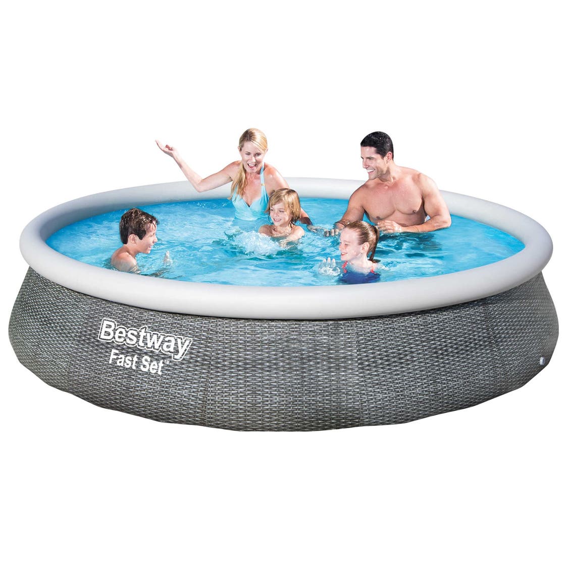 Bestway 13' x 33" Grey Rattan-Print Fast Set Pool
