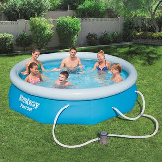 Bestway 13' x 33" Grey Rattan-Print Fast Set Pool