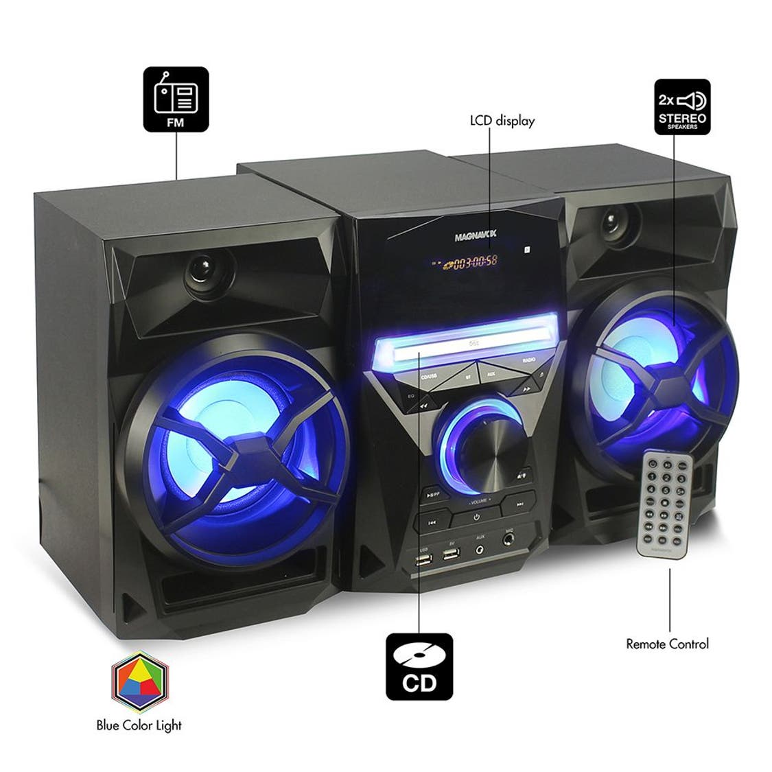 Magnavox 3-Piece CD Shelf Stereo System