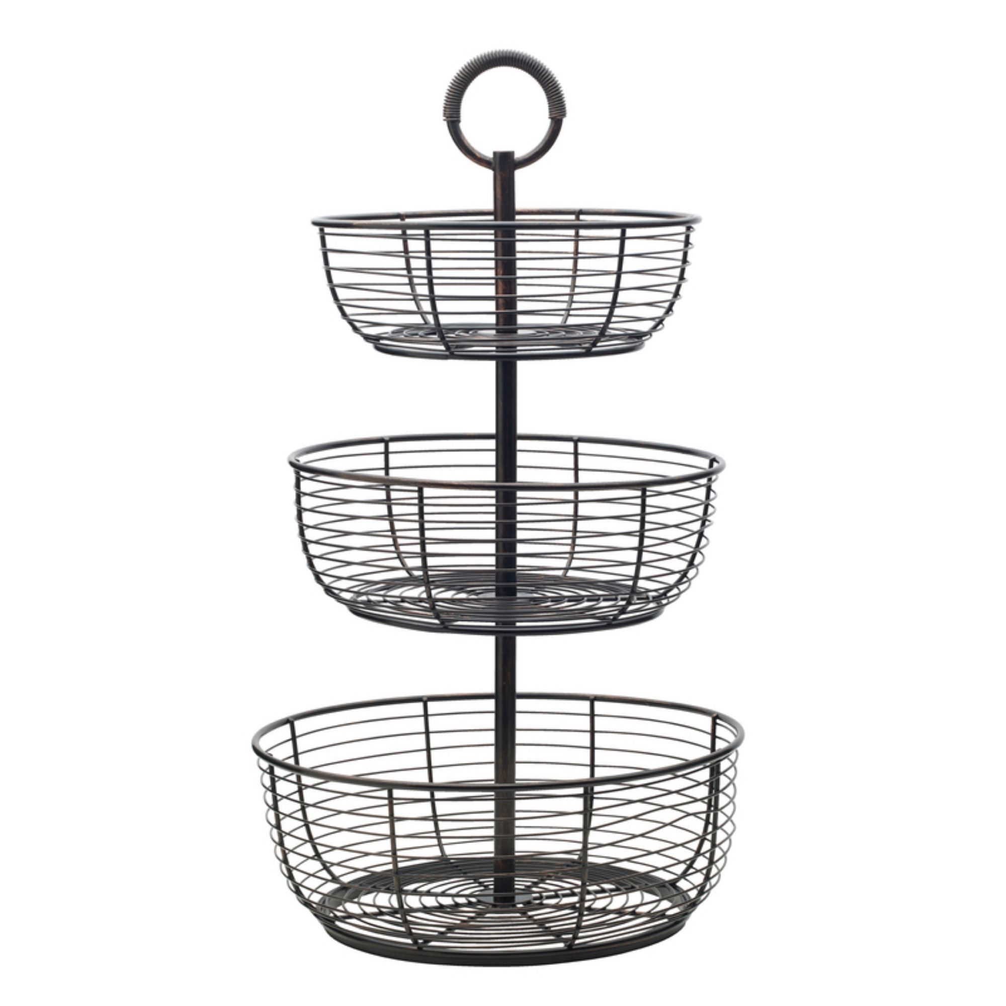 Gourmet Basics by Mikasa 3-Tier Round Wrap Basket - Thumbnail 4