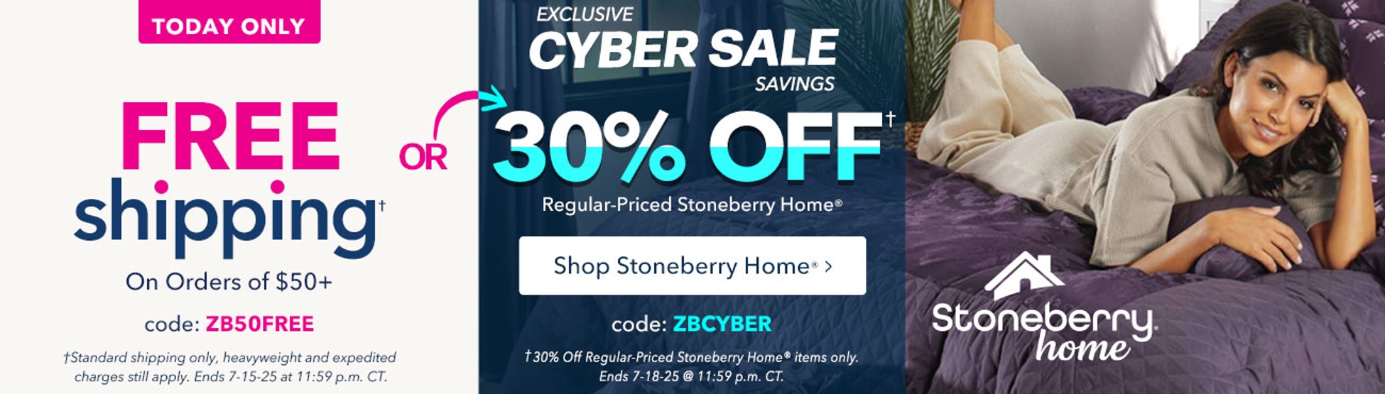 Free Shipping $50+ with code ZB50FREE or 30% off regular-priced Stoneberry Home® with code ZBCYBER. Shop Stoneberry Home