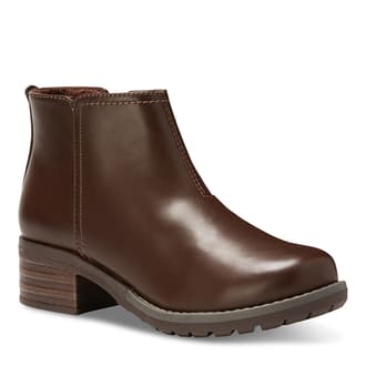 SoftWalk Women's Rocklin Ankle Boot - Low-Cut Leather Boots With Cushioned Footbed & Side Zip, 1 1/4" Heel