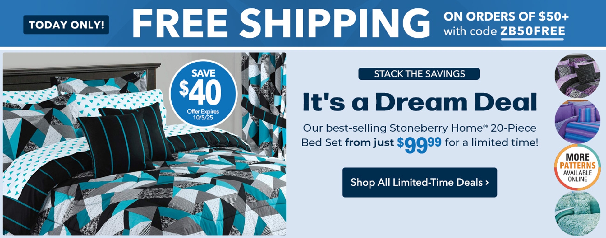 Free Shipping on orders of $50 or more with code ZB50FREE. Shop Limited-Time Deals